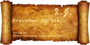 Kreischer Júlia névjegykártya